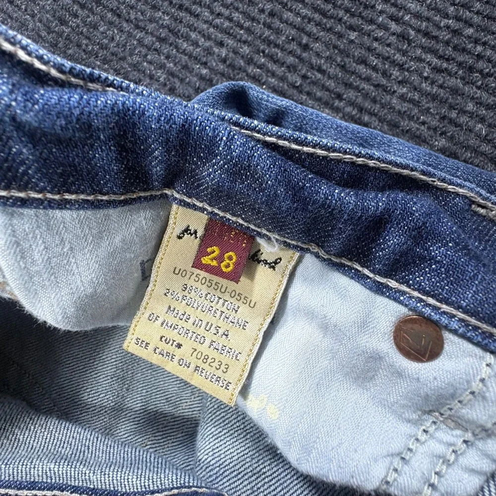 7 For All Mankind Jeans Womens 28 Blue Bootcut Medium Wash Stretch Denim - Picture 5 of 13